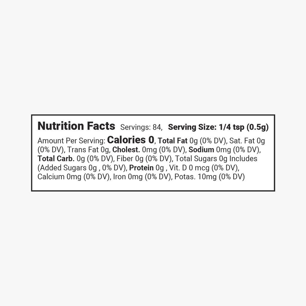 Nutrition facts label with detailed information on a white background