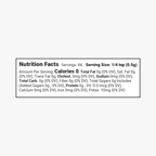 Nutrition facts label with detailed information on a white background